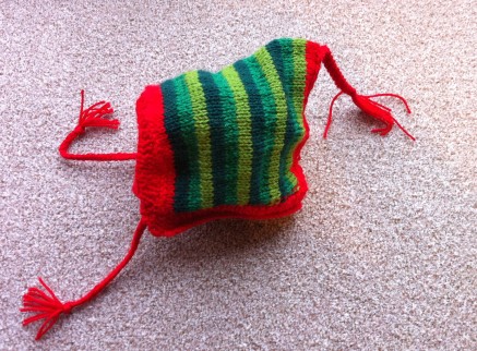 Knitted elf hat